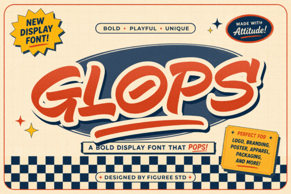 Glops: A Bold Retro Brush Font for Digital Branding