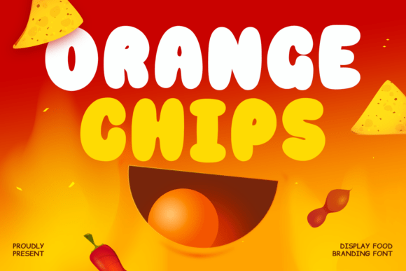 Orange Chips: A Playful Display Font for Fresh Brand Identities