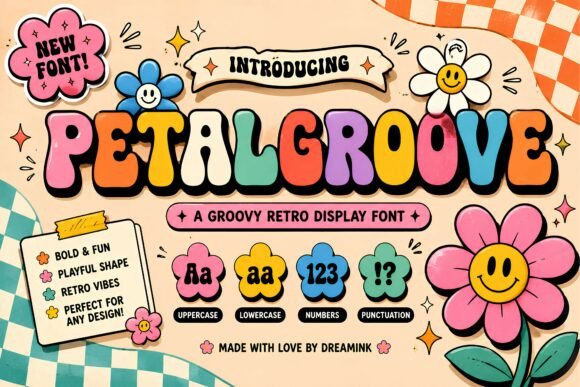 Petal Groove: A Playful Display Font for Editorial Charm