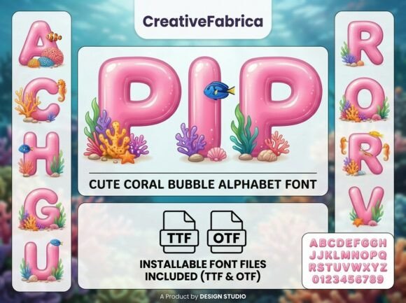 Pip: A Coral Bubble Alphabet Font for Handmade Joy