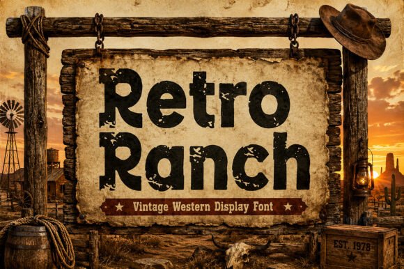 Retro Ranch: A Bold Display Font for Western-Inspired Digital Brands