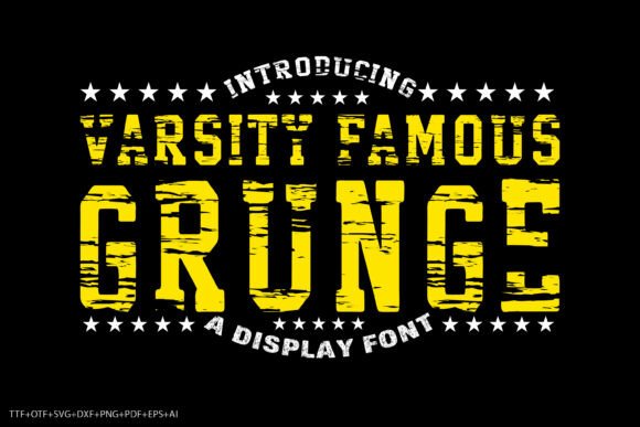 Varsity Famous Grunge: A Playful, Color-Filled Display Font for Makers